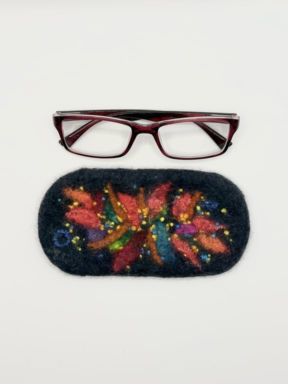 Sunglasses Holder Handmade Felted Glasses Case Unique Hand Felted Case 