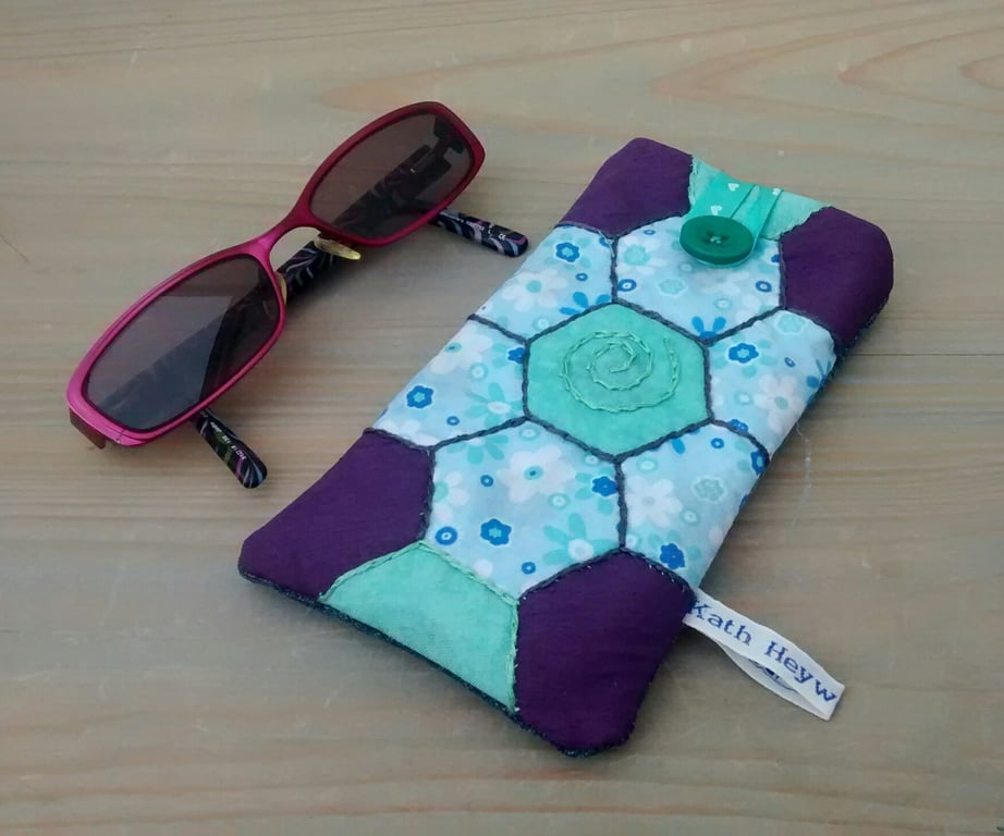Glasses Case, Hand Stitched Patchwork Design