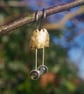 Brass Bell Earrings with Labradorite Dangles - Image 2