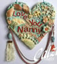 Mixed Media Love You Nanny Hanging Heart - Image 1