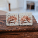 Hedgehog Decoupaged Slate Coaster Set of 2