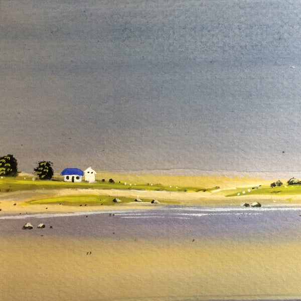 Original Watercolour ‘ White cottage  ‘ by Stephen Allen