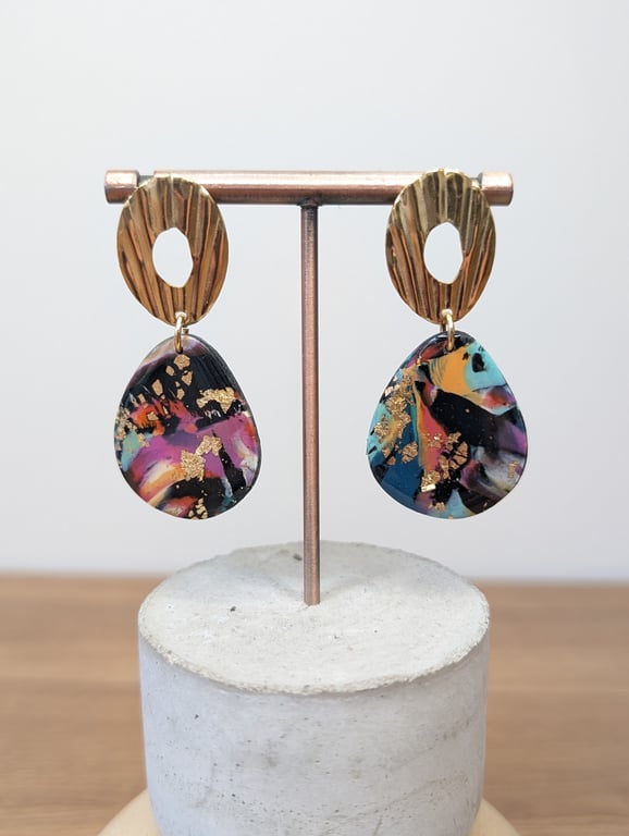 Summer bloom scrap pebble dangles