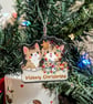 Meowy Christmas Cat Decoration - Glitter Epoxy Acrylic Bauble - Monty & Mabel