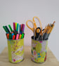 Yellow floral pen storage pot - Image 3