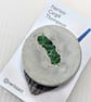 Summer Seconds Little Green Island Textile and Concrete Round 50mm Brooches - Image 4