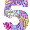Pastel design  number cards for birthdays and anniversaries. Hand painted.