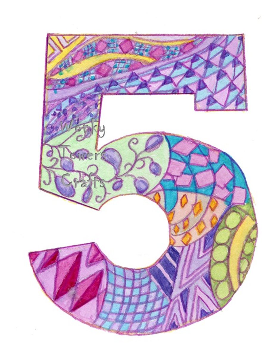 Pastel design number cards for birthdays and anniversaries. Hand painted.
