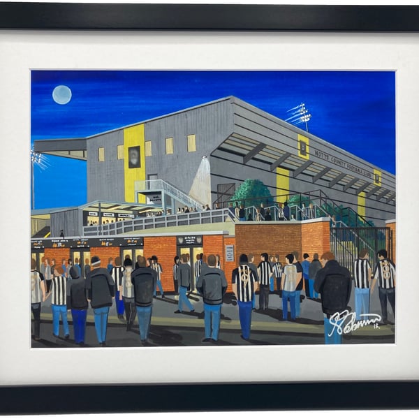 Notts County F.C, Meadow Lane Stadium, High Quality Framed Football Art Print.