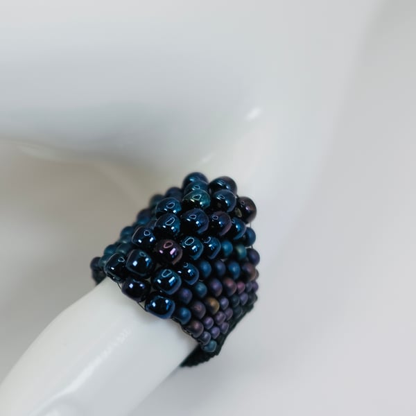 Beaded Ring, Snake Scales, Dragon Scales, Game of Thrones Jewellery Size V