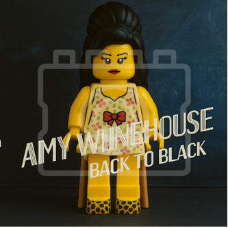 LEGO-Inspired Amy Winehouse "Back to Black" – 5x5" Mounted Print
