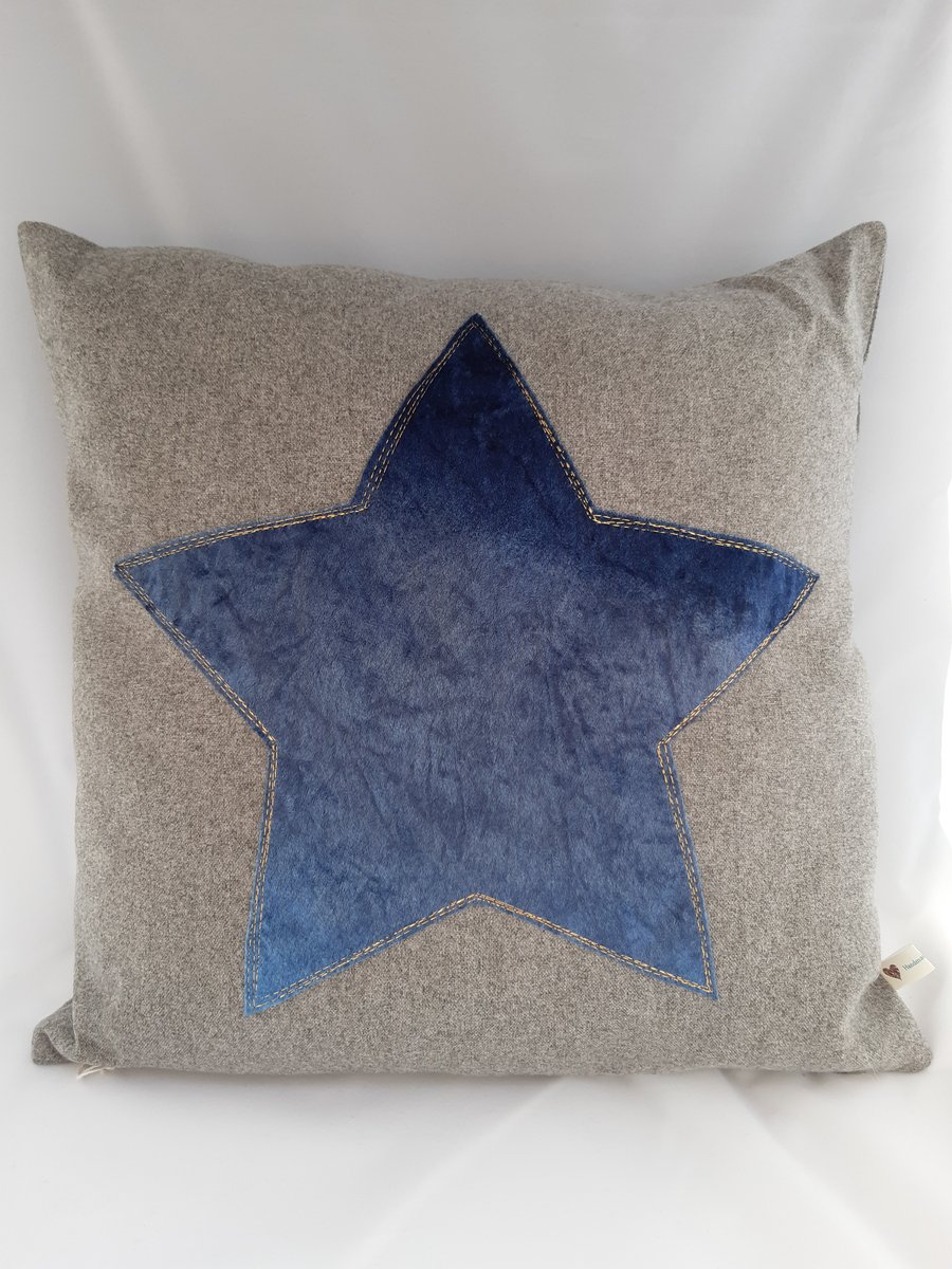 Blue star cushion on sale