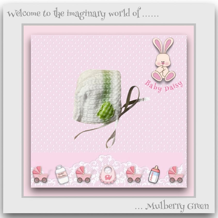 White Sweetheart Bonnet to fit Baby Daisy 