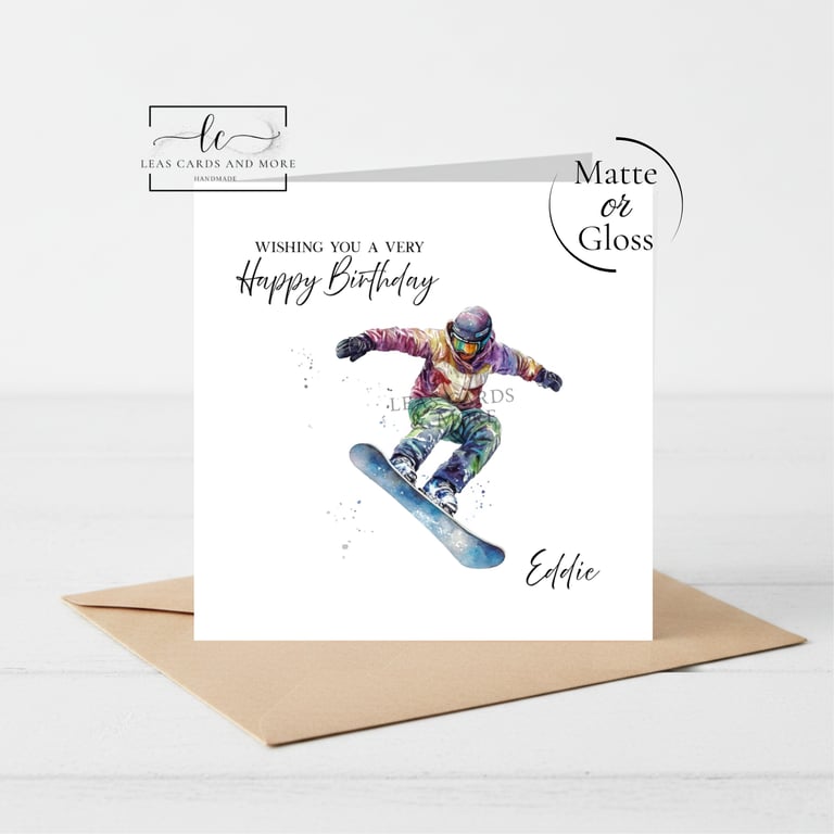 Snowboarder Happy Birthday Card