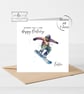 Snowboarder Happy Birthday Card - Image 1