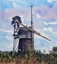 A4 Print Of Windmill on The Norfolk Broads Sunrise Watercolour 