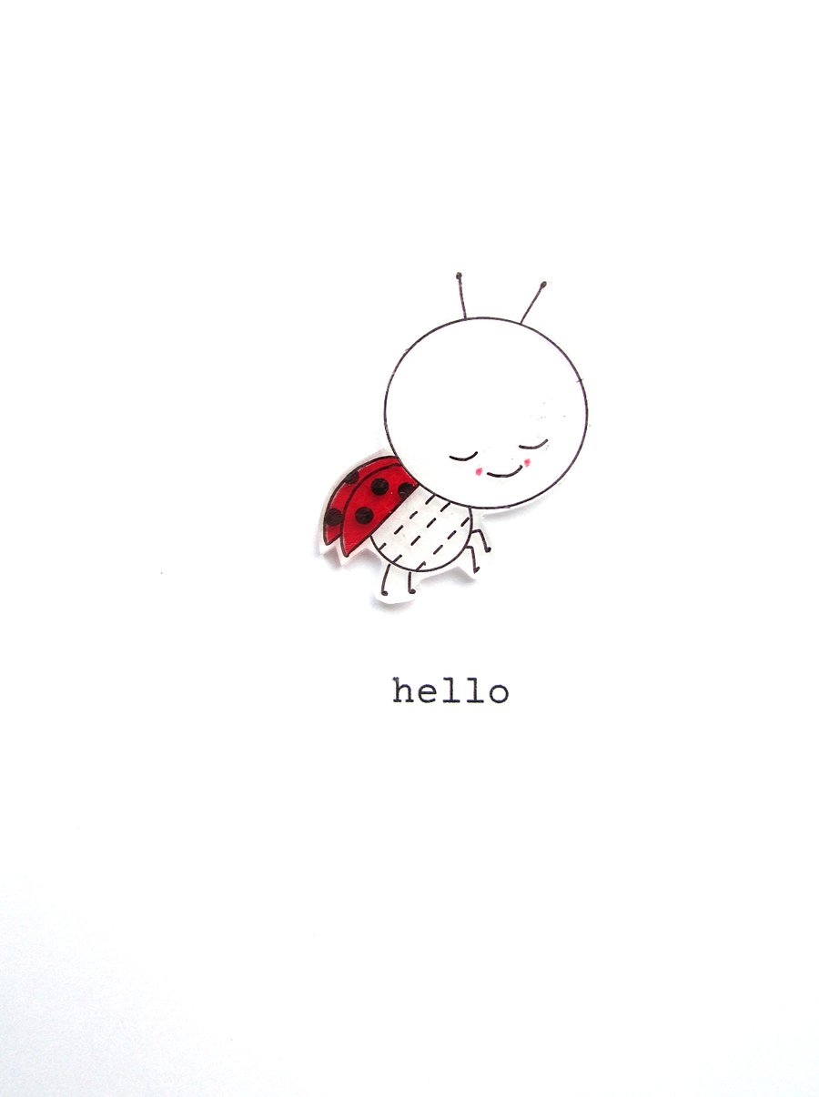 card - hello - linda ladybird