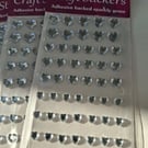 3 Packs Mixed Size Diamante Heart 6-10mm Clear Silver Stickers