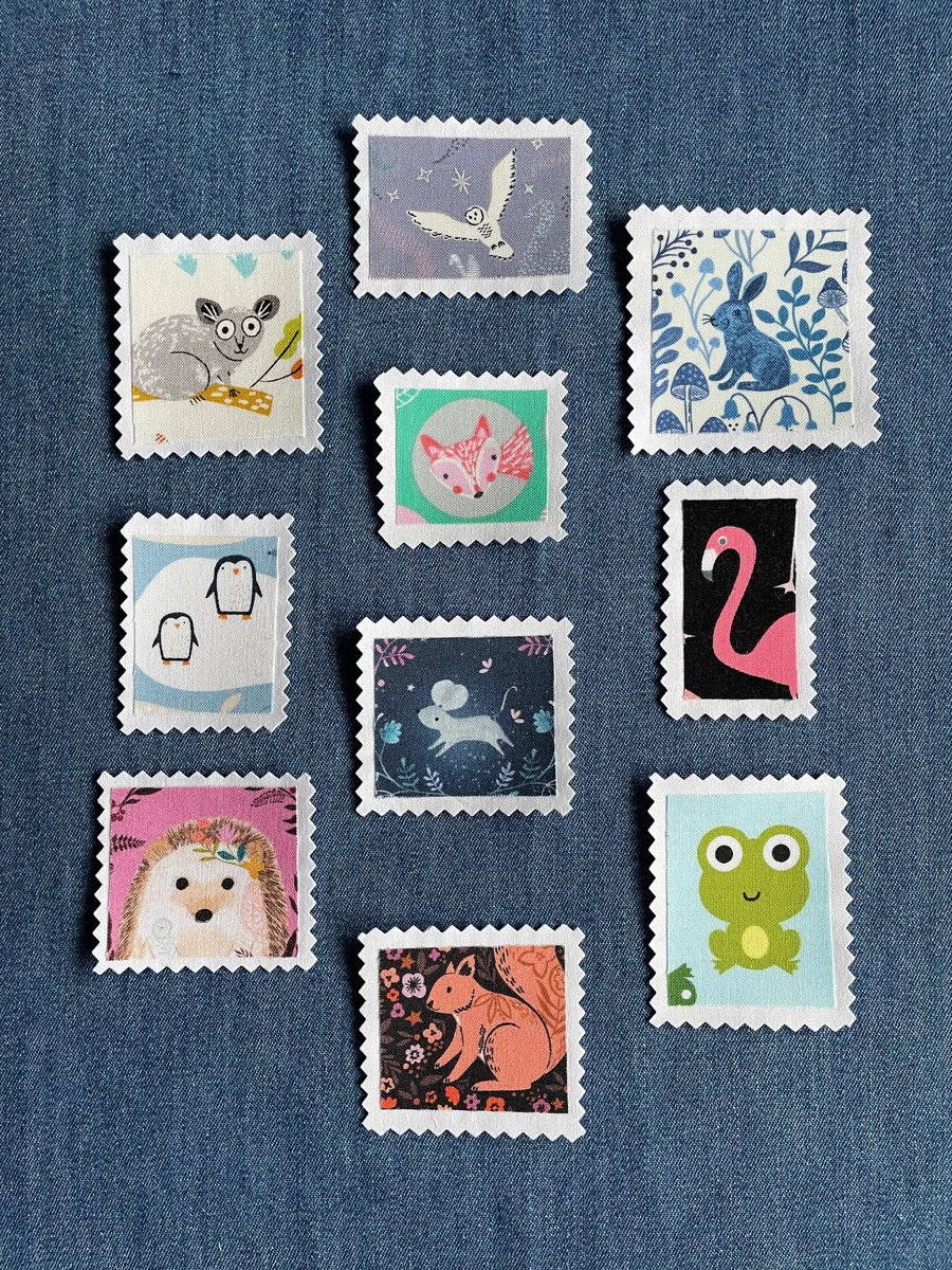 Fabric Postage Stamps - Animal Kingdom