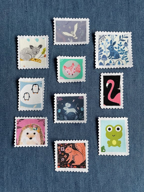 Fabric Postage Stamps - Animal Kingdom