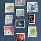 Fabric Postage Stamps - Animal Kingdom