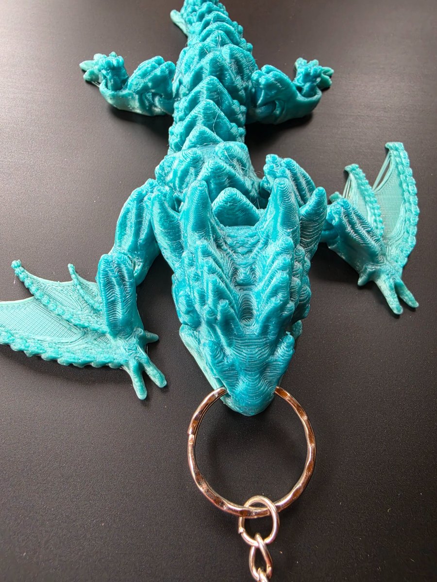Dragon green 3d Printed flexi large key bag chain
