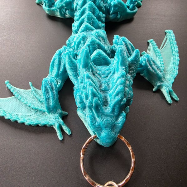 Dragon green 3d Printed flexi large key bag chain
