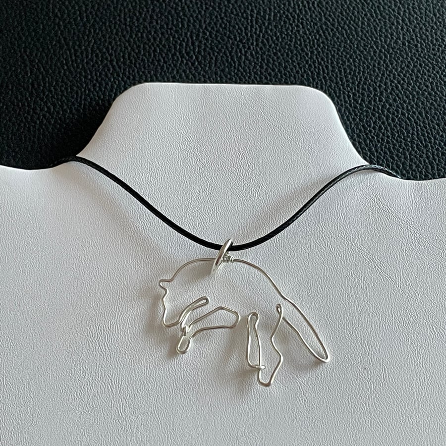 Wire Wrapped Wolf Pendant