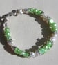 Apple Green & White Freshwater Pearl Glamour Bracelet "Mint Crush" - SALE - Image 3
