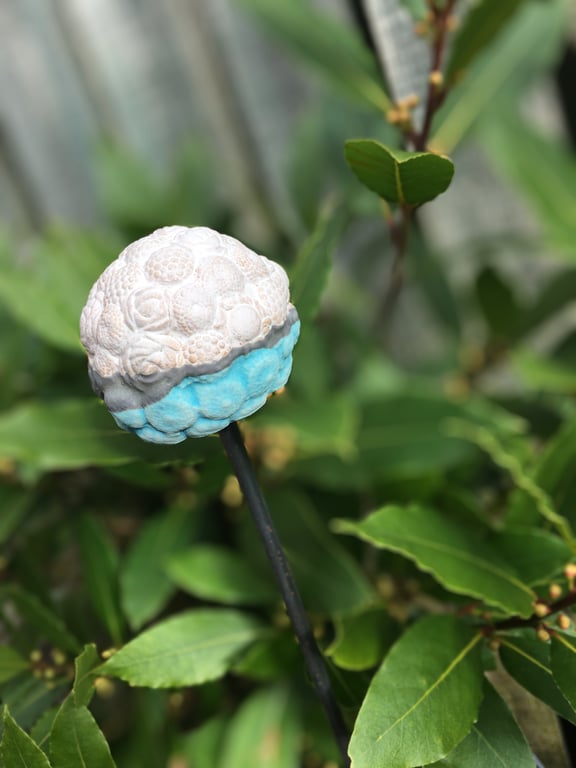 Ceramic garden stake, handmade garden art, indoor or outdoor garden stake