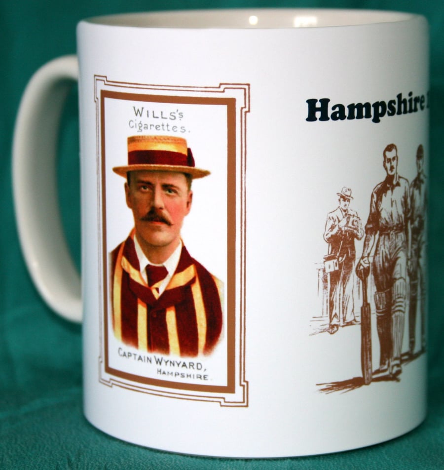 Cricket mug Hampshire 1901 county players vintage design mug