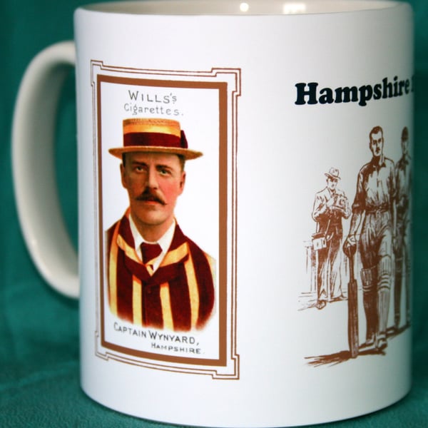 Cricket mug Hampshire 1901 county players vintage design mug