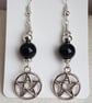 Gorgeous Black Obsidian and Pentacle Earrings. - Image 4