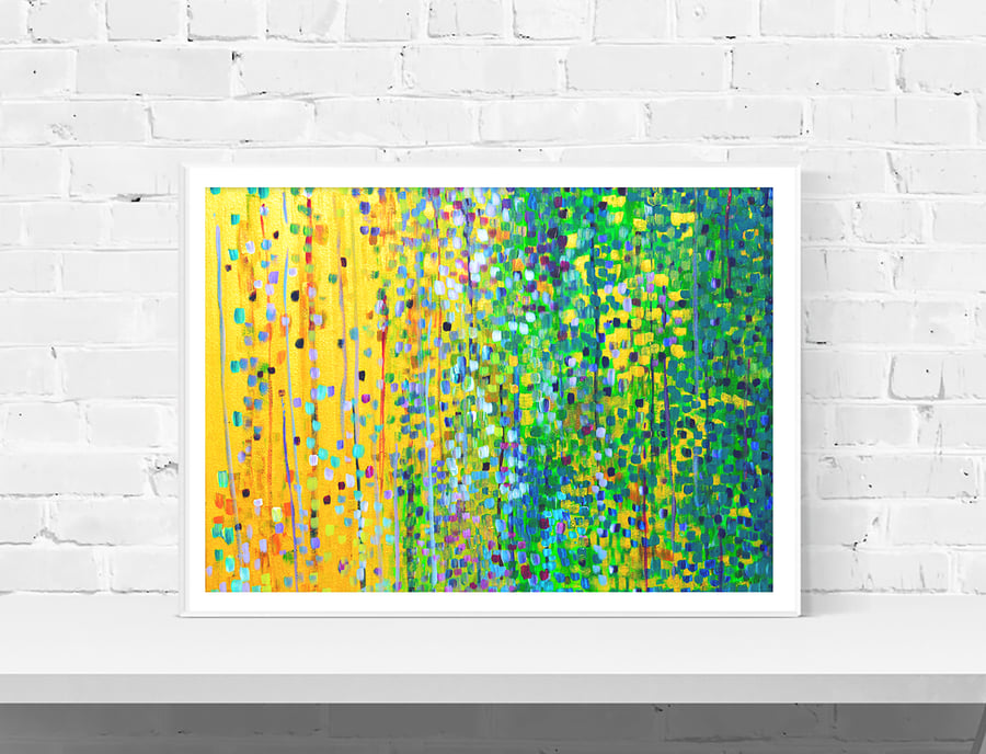 Green Abstract Wall Art Print - We Plough the Fields