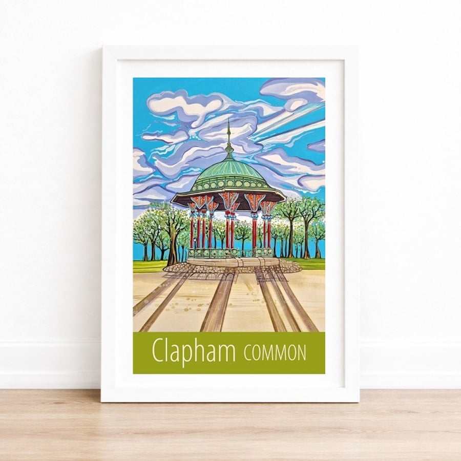 Clapham Common travel poster print by Susie West