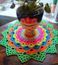 Large, bright crochet mandala doily table mat - Image 6