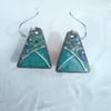 DAINTY SHORT ENAMELLED EARRINGS - TRIANGLE WITH STERLING SILVER