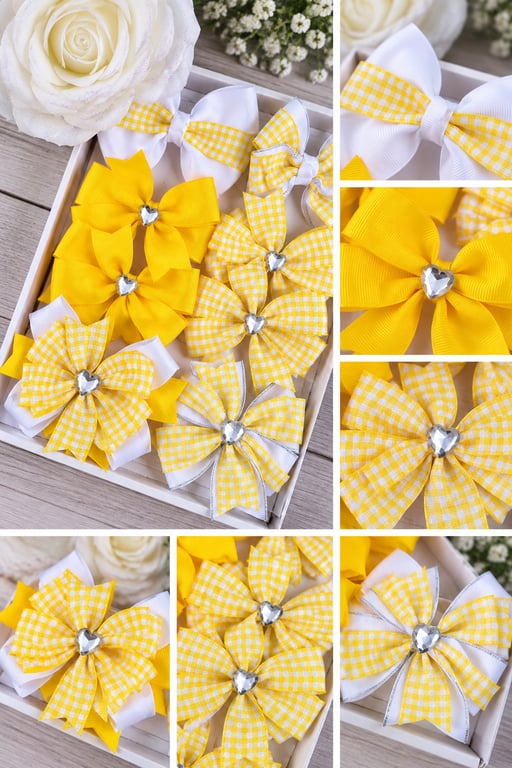 Sophia's Handmade 8-Piece School Sets- Yellow & White
