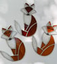 Stained Glass Fox Suncatcher Large - Handmade Hanging Decoration - Amber