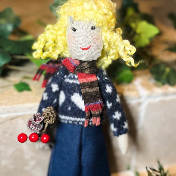 Wilma the Christmas tree fairy tree topper reclaimed materials