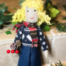 Wilma the Christmas tree fairy tree topper reclaimed materials