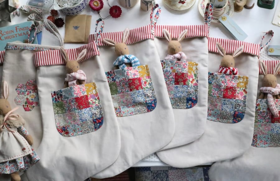 Heirloom Christmas Stocking - Liberty Patchwork