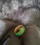 Resin ring with green and gold  - Image 2