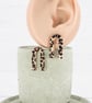 Titanium ear wire - Leopard print arch stud earrings - Hypoallergenic earrings - Image 2