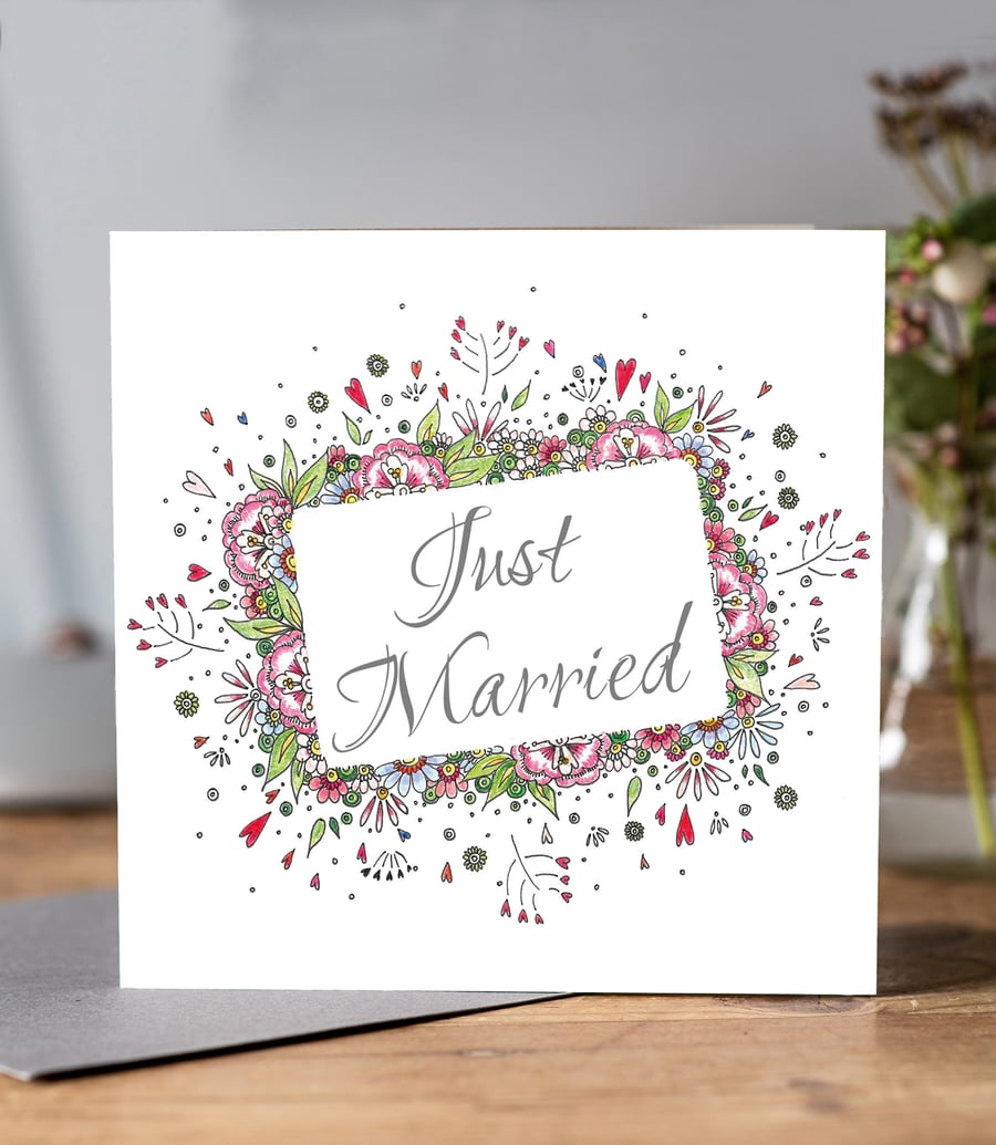 Just married Wedding Greeting card 