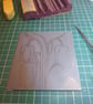 An original handprinted linoprint of snakes head fritillaries  - Image 8