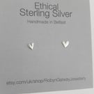 Very Small Simple Heart Earrings, Geometric Earrings, Hypoallergenic, Tiny Studs