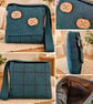 Harris tweed crossbody bag with handmade buttons