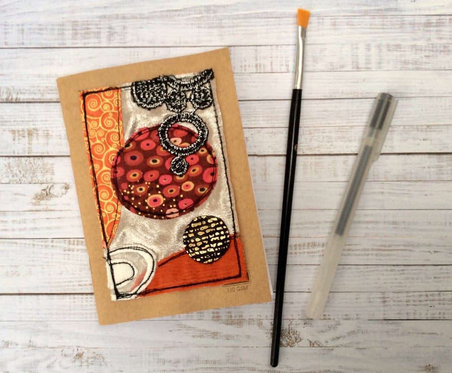 A6 embroidered Klimt inspired sketchbook, journal or scrapbook. 