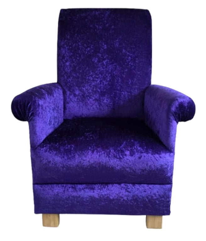 Purple Velvet Armchair Adult Chair Accent Small Nursery Bedroom Crushed Lilac